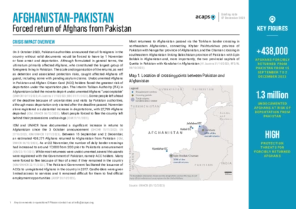 Afghanistan-Pakistan: forced return of Afghans from Pakistan Afghanistan-Pakistan: forced return of Afghans from Pakistan