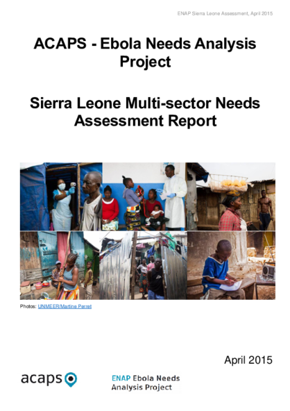 Ebola: Sierra Leone Multi-sector Needs Assessment Report