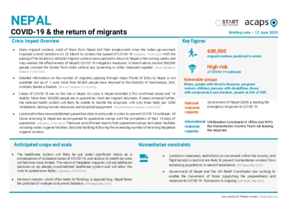 Nepal: COVID-19 & the return of migrants Nepal: COVID-19 & the return of migrants