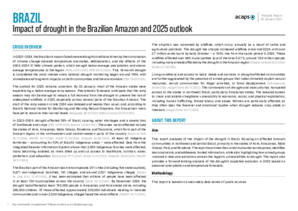 Brazil: impact of drought in the Brazilian Amazon and 2025 outlook Brazil: impact of drought in the Brazilian Amazon and 2025 outlook