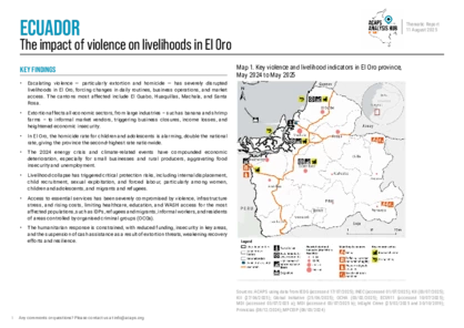Ecuador: the impact of violence on livelihoods in El Oro Ecuador: the impact of violence on livelihoods in El Oro