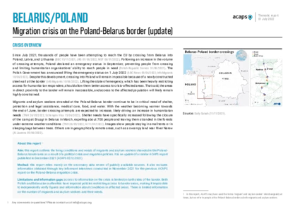 Migration crisis on the Poland-Belarus border Migration crisis on the Poland-Belarus border