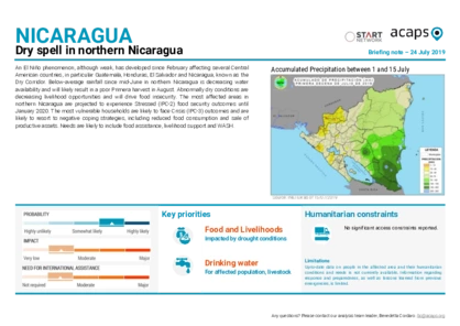 Nicaragua: Dry spell in the north Nicaragua: Dry spell in the north