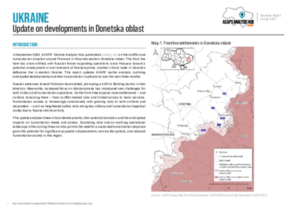 Ukraine: update on developments in Donetska oblast Ukraine: update on developments in Donetska oblast