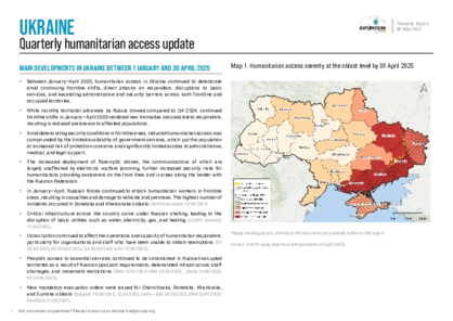 Ukraine: quarterly humanitarian access update (Q1 2025) Ukraine: quarterly humanitarian access update (Q1 2025)