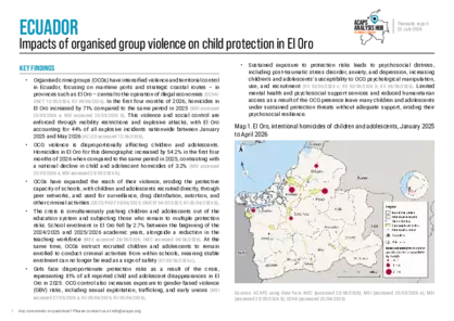 Ecuador: Impacts of organised group violence on child protection in El Oro Ecuador: Impacts of organised group violence on child protection in El Oro