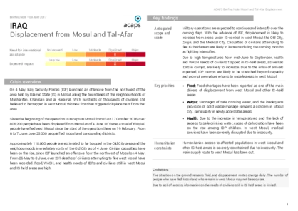 Iraq: Displacement from Mosul and Tal-Afar Iraq: Displacement from Mosul and Tal-Afar