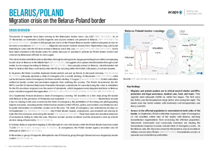 Migration crisis on the Belarus-Poland border Migration crisis on the Belarus-Poland border