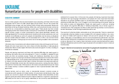 Ukraine: humanitarian access for people with disabilities Ukraine: humanitarian access for people with disabilities