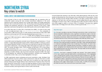 Northern Syria: key crises to watch Northern Syria: key crises to watch