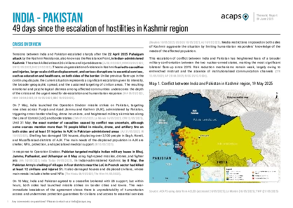 India - Pakistan: 49 days since the escalation of hostilities in Kashmir region India - Pakistan: 49 days since the escalation of hostilities in Kashmir region