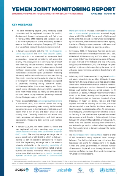 Bimonthly update on food and nutrition security crisis risks- Issue 8 Bimonthly update on food and nutrition security crisis risks- Issue 8
