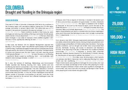 Colombia: drought and flooding in the Orinoquia region