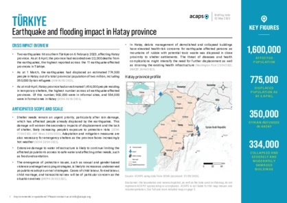 Türkiye: Earthquake and flooding impact in Hatay province Türkiye: Earthquake and flooding impact in Hatay province