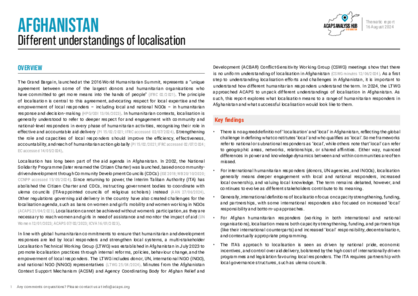 Afghanistan: different understandings of localisation