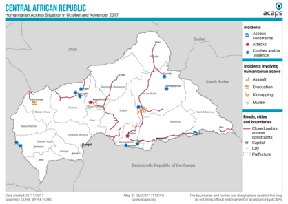 CAR: Humanitarian access (map) CAR: Humanitarian access (map)