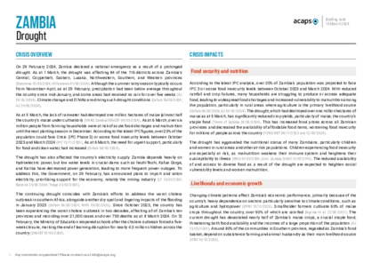 Zambia: impact of drought Zambia: impact of drought