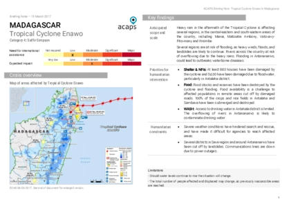 Madagascar: Tropical Cyclone Enawo Madagascar: Tropical Cyclone Enawo
