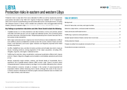 Protection risks in eastern and western Libya Protection risks in eastern and western Libya