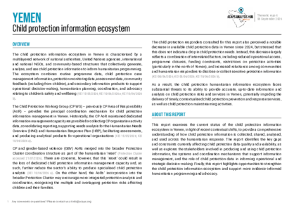 Yemen: child protection information ecosystem Yemen: child protection information ecosystem