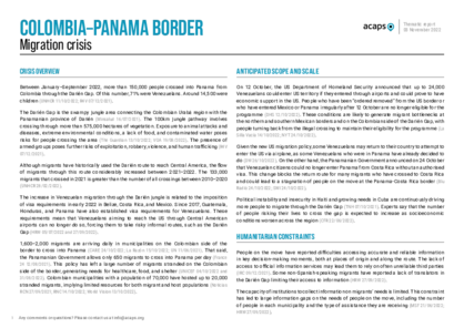 Panama-Colombia border: migration crisis Panama-Colombia border: migration crisis