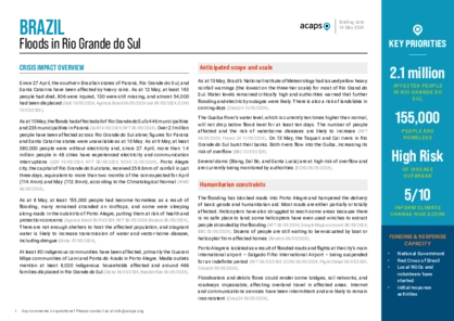 Brazil: floods in Rio Grande do Sul Brazil: floods in Rio Grande do Sul